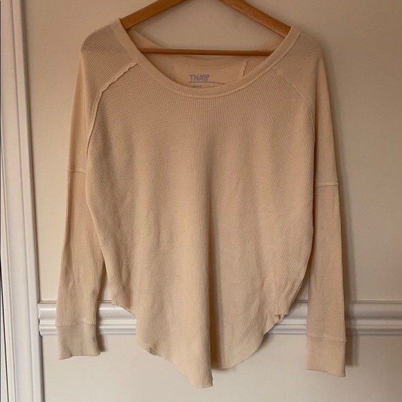 ARITZIA/TNA cream waffle shirt - Picture 1 of 4